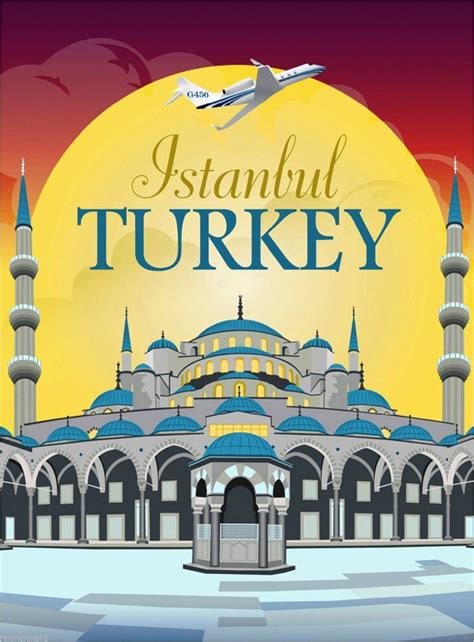 Istanbul Turkey By Clipper Vintage Travel Art Advertisement Poster