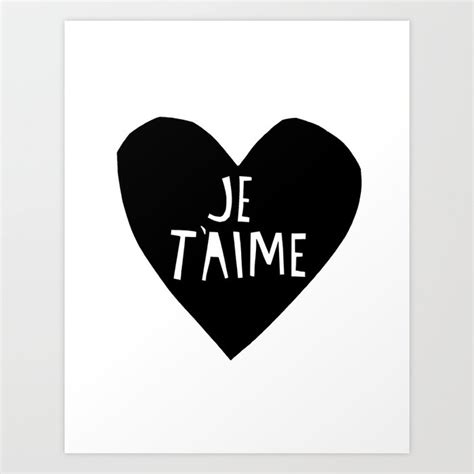 Je Taime Heart Art Print By Merrilee Liddiard Society6