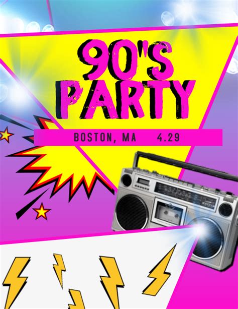 90's Party Flyer Template | PosterMyWall