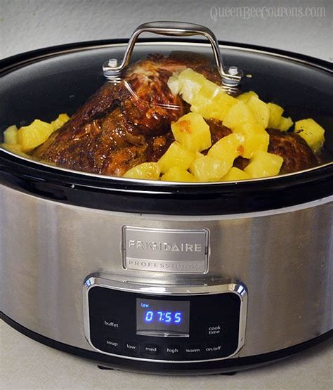 If cooking in the crockpot, season ham well, place it face side down into a greased crockpot, and add ½ cup of water to the bottom. Cooking A 3 Lb. Boneless Spiral Ham In The Crockpot - 3-Ingredient Crock Pot Spiral Ham Recipe ...