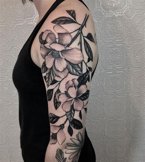 Magnolia Tattoo Tattoos Quarter Sleeve Tattoos