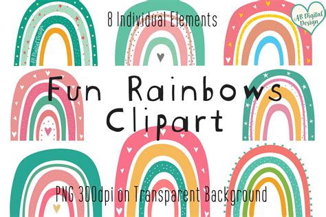 Rainbow Clipart Cute Rainbows Clip Art Magical Clipart Clip Art