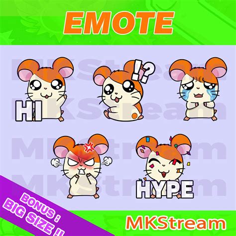 Artstation Twitch Emotes Cute Hamtaro Hamster Pack Artworks