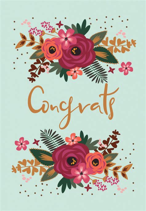 Floral Congrats Free Printable Wedding Congratulations Card Free