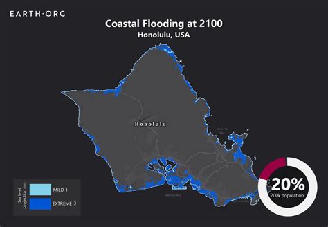 Sea Level Rise Projection Map Honolulu Earth Org