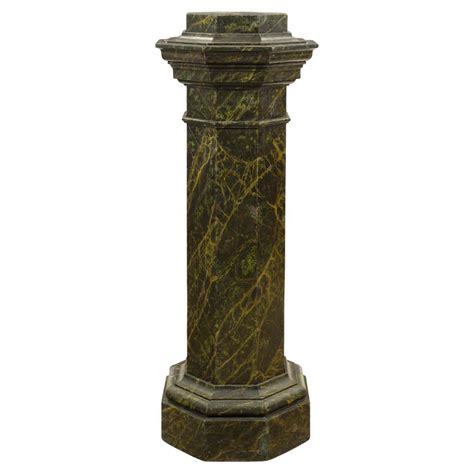 Pair Faux Marble Pedestals 19th Century At 1stdibs