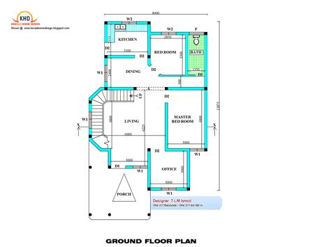 Floor Plan And Elevation Of 2336 Sq Feet 4 Bedroom House Kerala Home