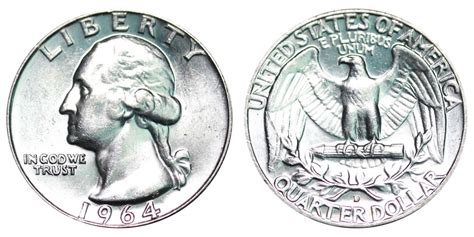 1964 D Washington Quarters Silver Composition Value And Prices