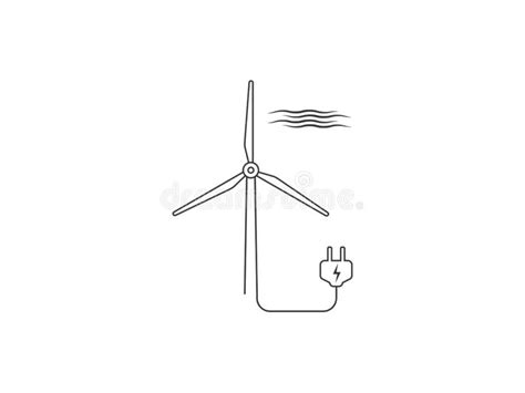 Wind Energy Wind Turbine Icon Vector Illustration Flat Design Stock