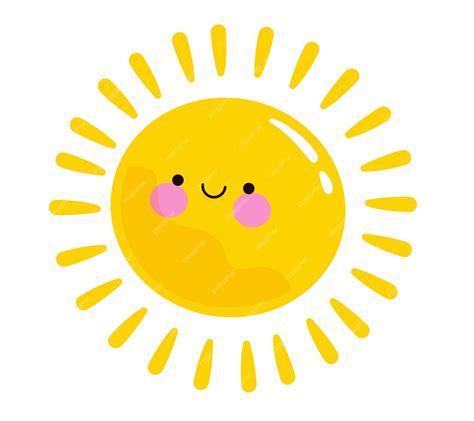 Premium Vector Cute Cartoon Smiling Sun