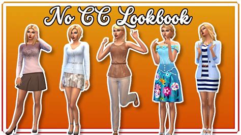 The Sims 4 No Cc Lookbook Youtube