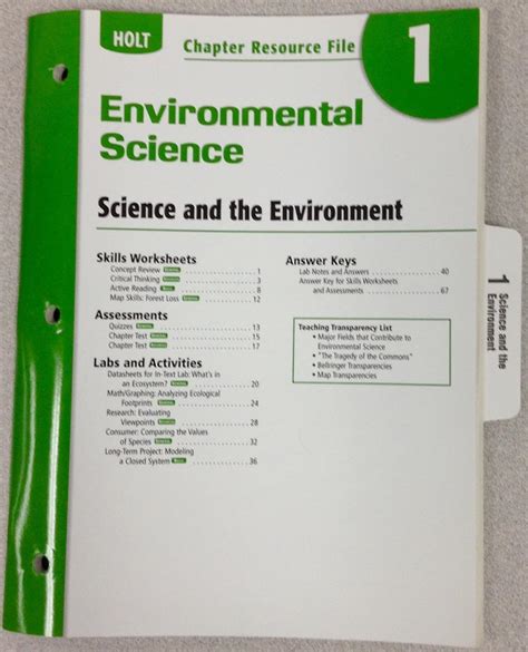 Holt Environmental Science Resource File Chapter 1