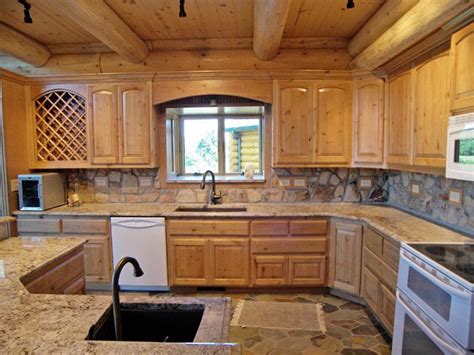 Pin By Backsplash Ideas On For The Love Of Cabin Log Cabin Kitchens