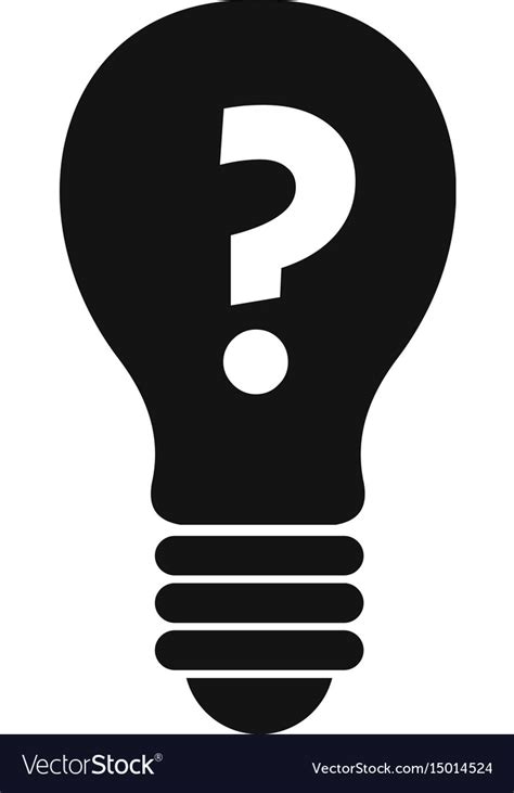 light bulb with question mark inside icon simple vector image