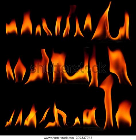 High Resolution Fire Collection Isolated On Stock Photo 309337046