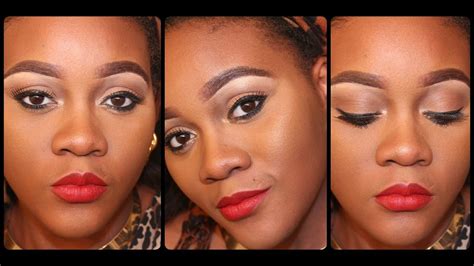 Fall Make Up Neutral Eyes And Red Bold Lips Youtube