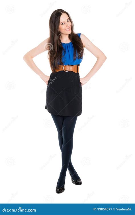 Young Attractive Brunette With Hands On Her Hips Stock Image Image Of