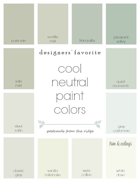 Drawing their influence from natural materials, this colour group pairs easily. Designers' Favorite Cool Neutral Paint Colors | Postcards ...