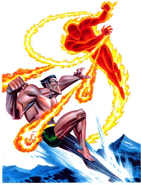 Namor The Sub Mariner Vs Human Torch By Bruce Timm Comic Art