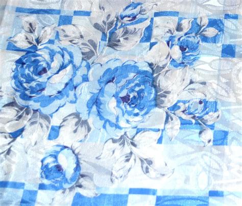 Blue Rose Damask Polyester Fabric 36 X 45 Bolt From Kitschandcouture