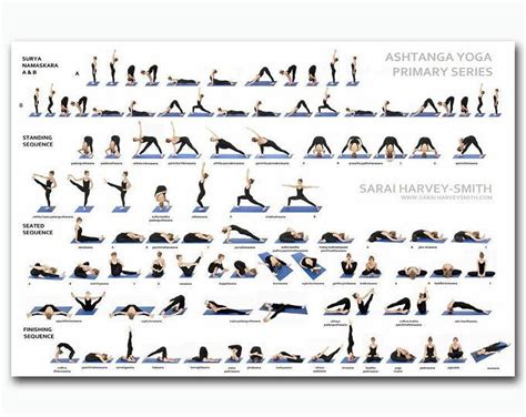 Yoga Poses Poster 24x36 Yoga Chart Yoga Pose Poster Pretty Etsy