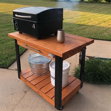 Made This Grill Cart To Hold My Traeger Scout Inspired By ManMadeDIY