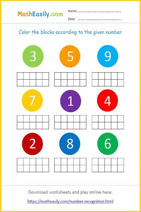Number Recognition Games Printable