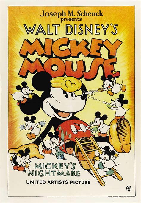 Mickeys Nightmare United Artists 1932 One Sheet 27 Mickey