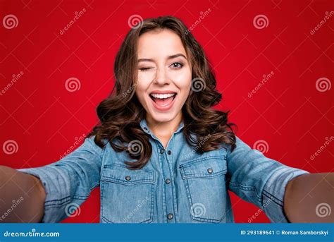 Self Portrait Of Nice Cute Coquettish Cheerful Lovely Attractive Dreamy Brunette Caucasian Girl