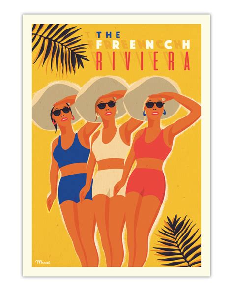Poster 50x70 French Riviera Marcel Travel Poster Size 30 X 40 Cm Les Affiches Françaises D