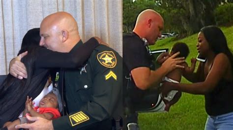 Mom Hugs Florida Cop Who Saved Her Month Olds Life Youtube