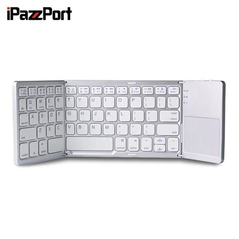 Ipazzport Portable Twice Folding Bluetooth Keyboard Bt Wireless