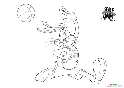 Bugs Bunny From Space Jam Coloring Page Free Printable Space Jam A New Legacy Coloring Pages