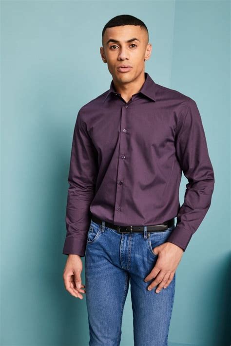Essentials Mens Long Sleeve Shirt Violet Simon Jersey