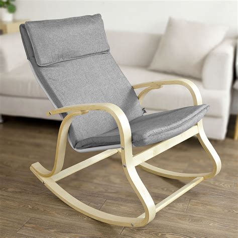 Sobuy Grey Comfortable Relax Rocking Chair