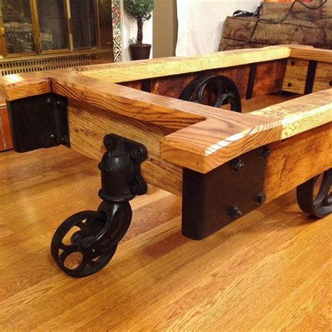 Vintage industrial railroad cart coffee table. Up-Cycled 1930's Industrial Railroad Cart Coffee Table ...
