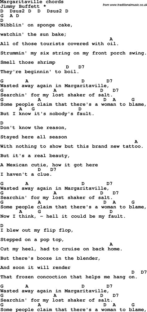 Song Lyrics With Guitar Chords For Margaritaville Basic Guitar Lessons Hot Sex Picture