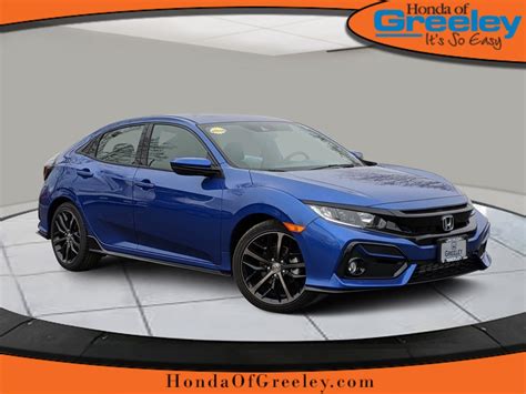 The civic hatchback, particularly in our tester's sport touring trim, is an inoffensive thing on the exterior. New 2020 Honda Civic Hatchback Sport Hatchback in Greeley ...