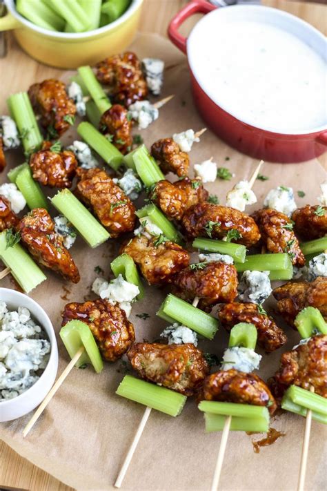 BBQ Chicken Skewers With Blue Cheese Crumbles Appetizers Appetizer