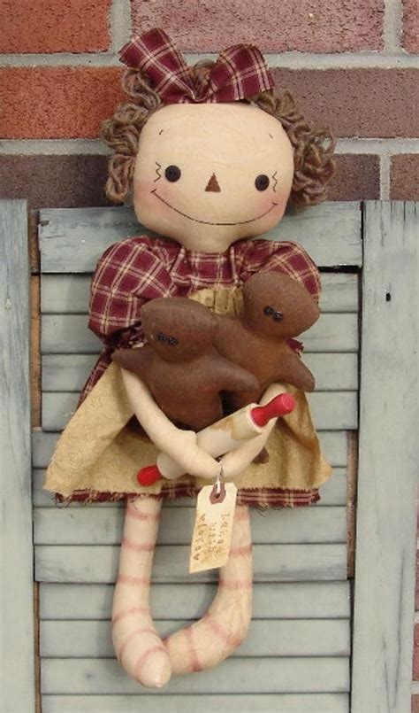 Primitive Doll Pattern Raggedy Ann With Gingerbread Etsy Christmas