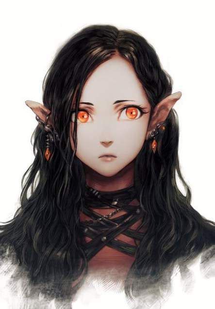 Hair Black Girls Anime Dark 51 Ideas Elf Art Fantasy Character