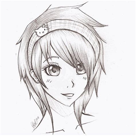 Anime Girl Easy Drawing At Explore Collection Of