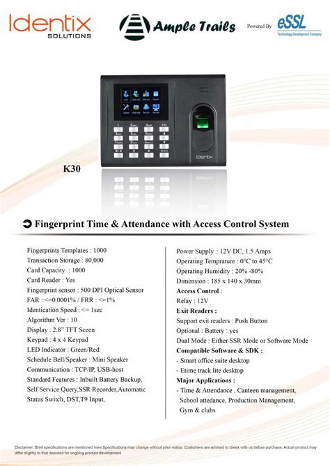 You should not click on the button eSSL Identix K30 Pro Fingerprint Time Attendance Machine ...