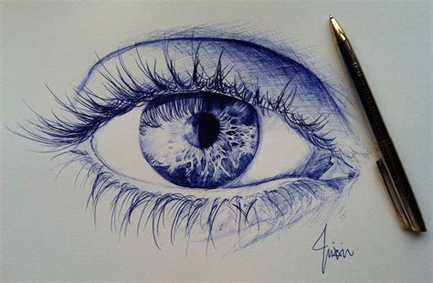 Eye Ballpoint Pen Drawing By Zhixintay On
