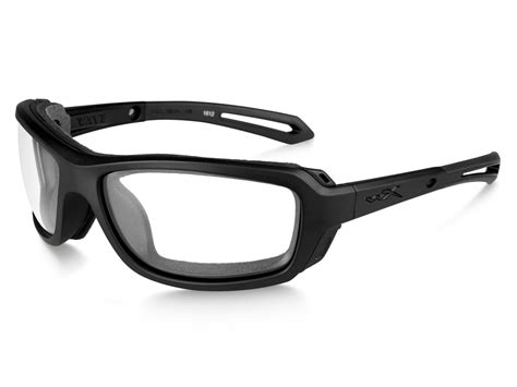 wiley x wx wave shooting glasses matte black frame clear lens