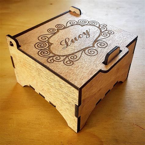 Laser Cut And Engraved Jewellery Box From 4mm Hardwood Ply Lasercutting