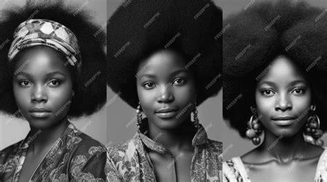 Una Mujer Negra Con Un Gran Afro En La Cabeza Foto Premium