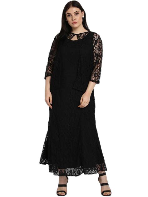 wholesale plus size black sleeveless maxi dress with lace coat lha080927ba wholesale7