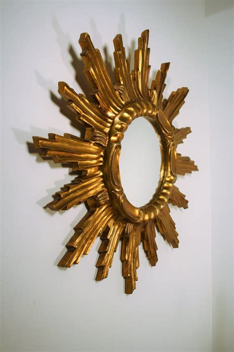 Giltwood Sunburst Mirror Italy 1960s At 1stdibs