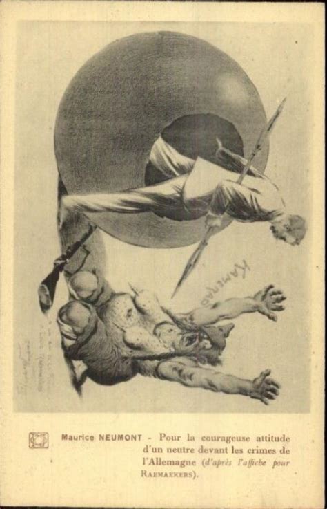 WWI Propaganda Nude German Woman Hun Pointed Helmet Breasts Anti German